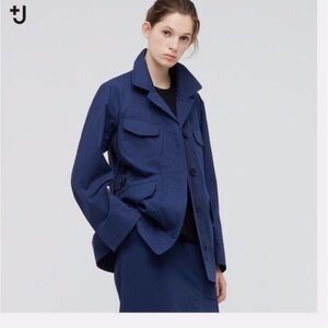 Uniqlo +J Women Cotton-Linen Jacket, Size: M, Color: Black, New Without Tags
